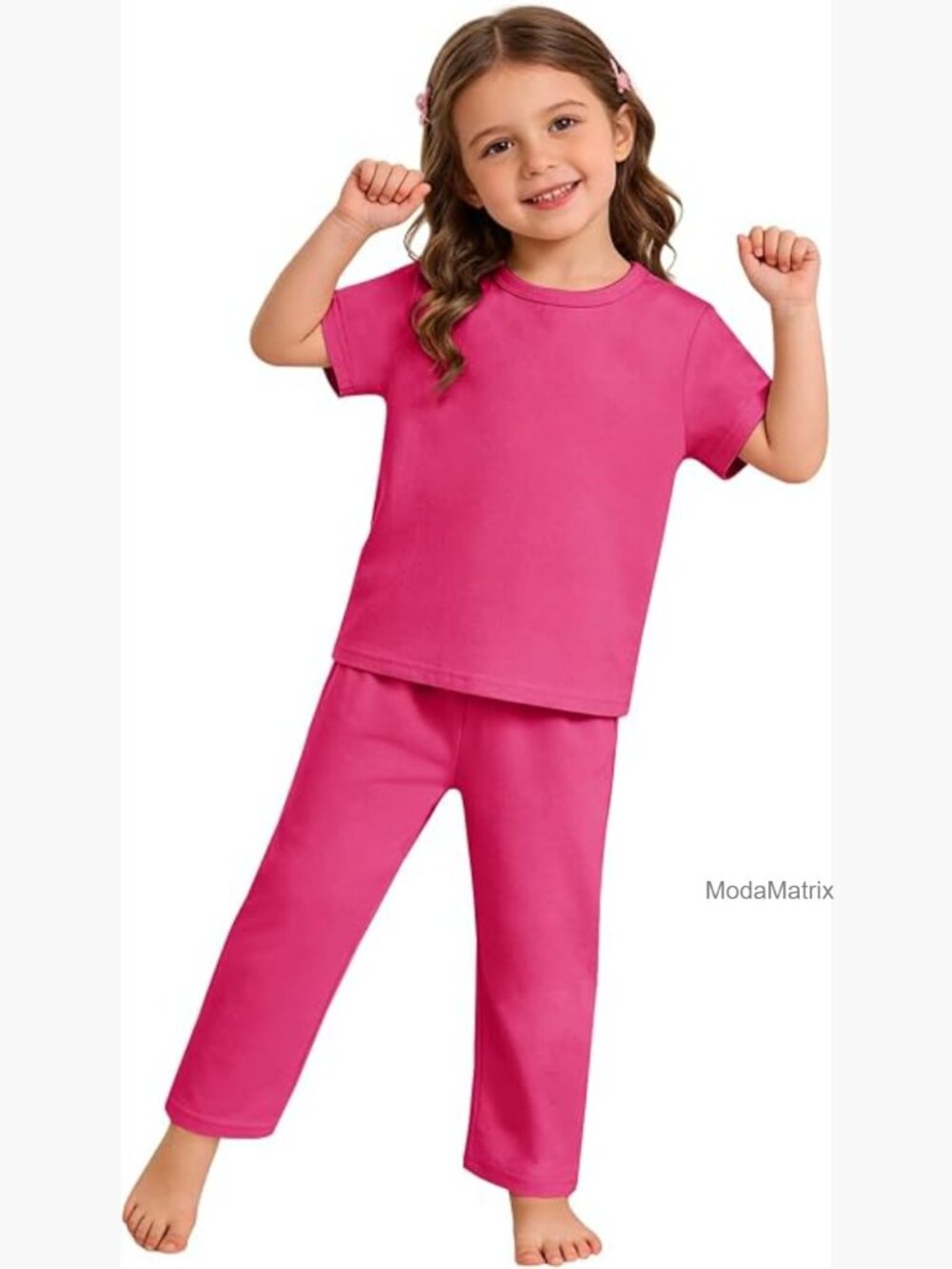 Toddler Girl Pajama Set Short Sleeve Top Long Pants Sleepwear 9M-8Y